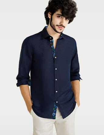 navi linen shirt