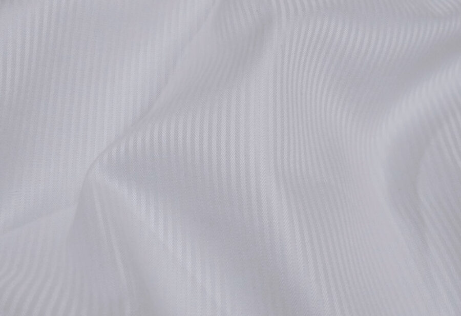 White micro Herringbone Shirt - Image 2