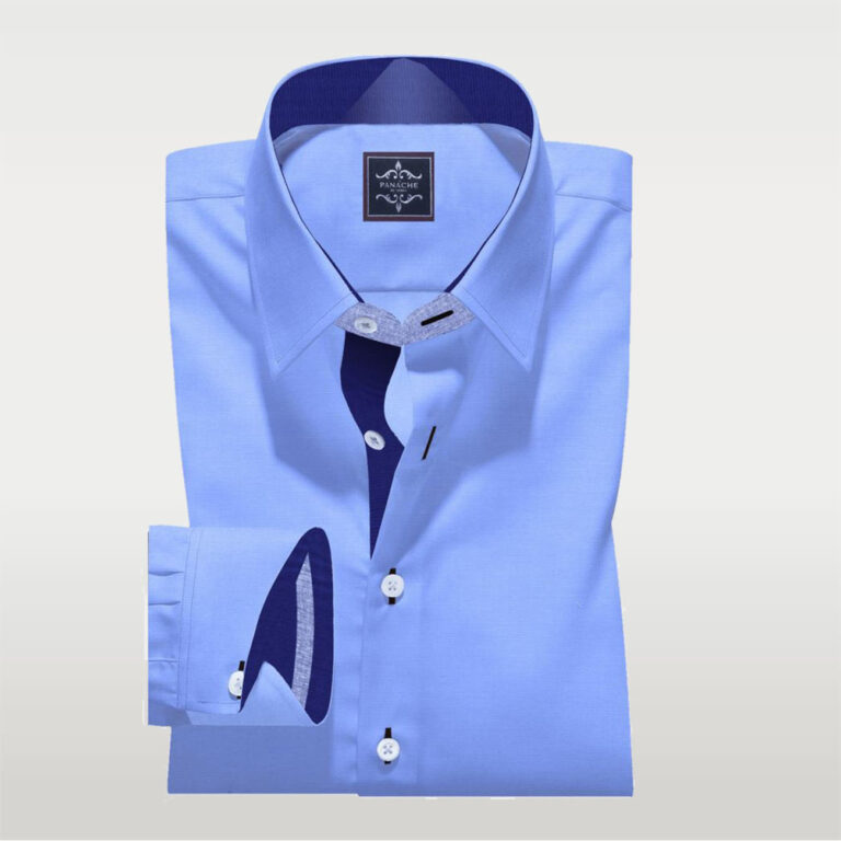 Sky Blue Broadcloth Shirt | Mens Dress Shirts | Luxury 1