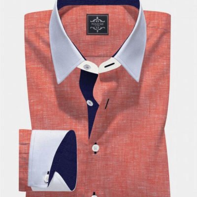 Orange Linen Shirt
