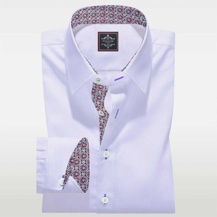 White Egyptian cotton Twill Shirt | Panache Bespoke Luxury 100 Best Shirts