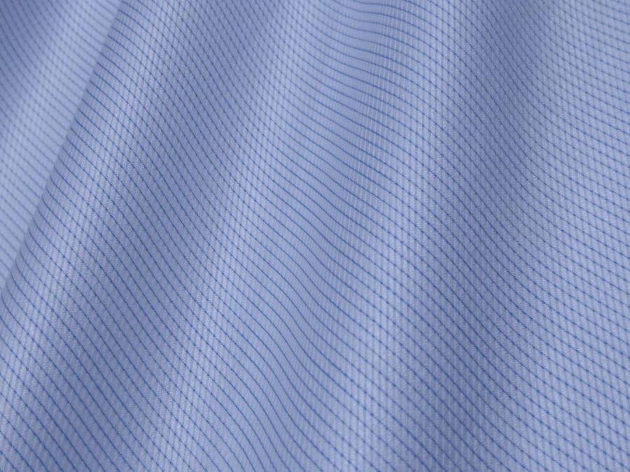 Light Blue Self Pin Stripes Custom Made Twill Shirt - Image 2