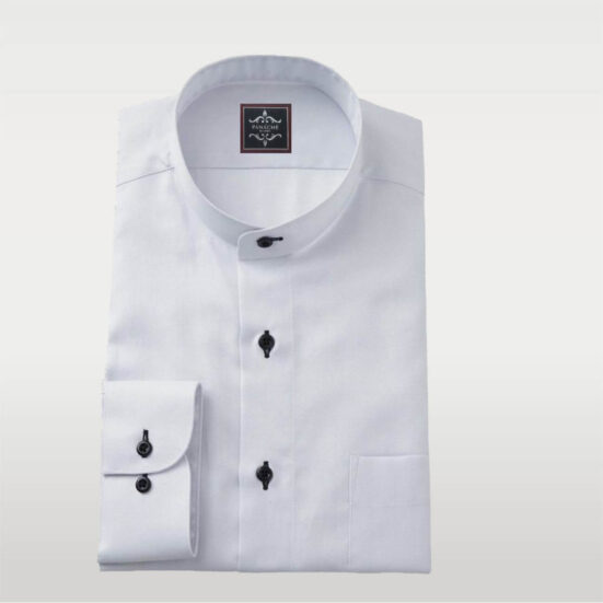  White Broadcloth Band Shirt