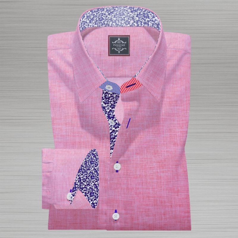 Light Portuguese Pink Shirt - Casual Custom Made Panache Bespoke Shirt