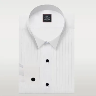 White Broadcloth Tuxedo Shirt