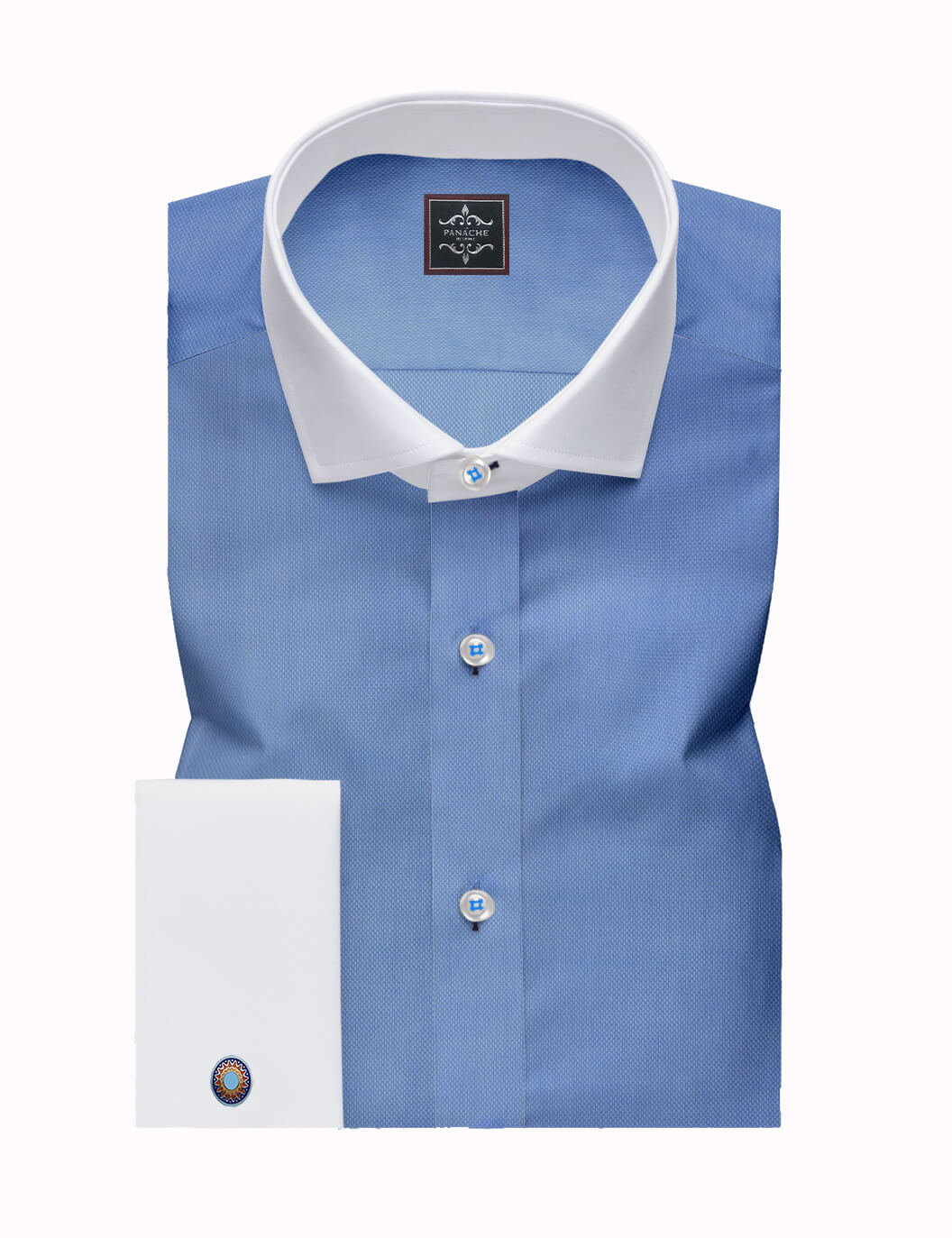 Medium Blue Oxford Shirt | White Collar Shirt Luxury 1