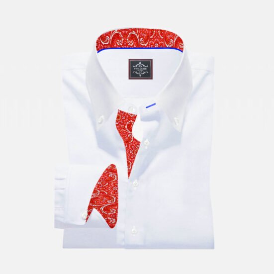 Mens Dress Shirts White Royal Oxford Luxury Shirt 1