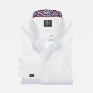 White Custom Made Button-Down Shirt