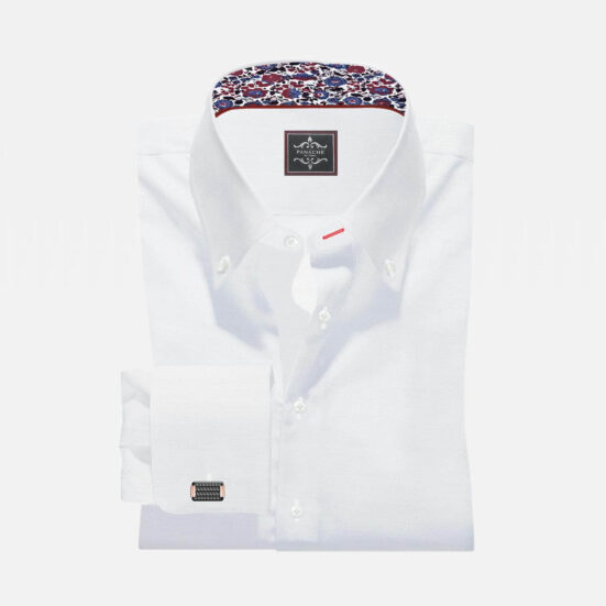 White Custom Made Button-Down