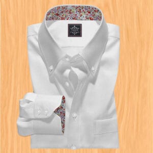 Luxury White Oxford Shirt | White button down shirt casual | White button collar dress shirt