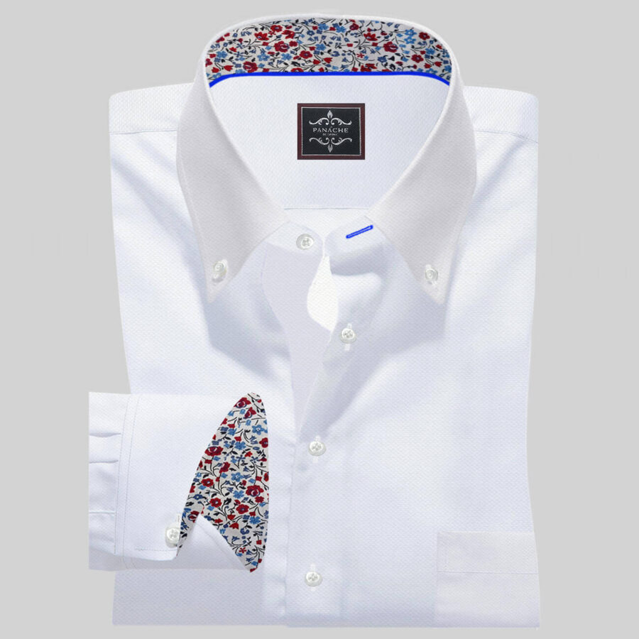 Luxury White Oxford Shirt #Panache Bespoke Royal Oxford Cotton Fabric 1