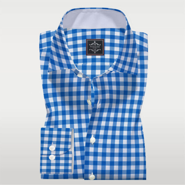 blue and white dress shirt