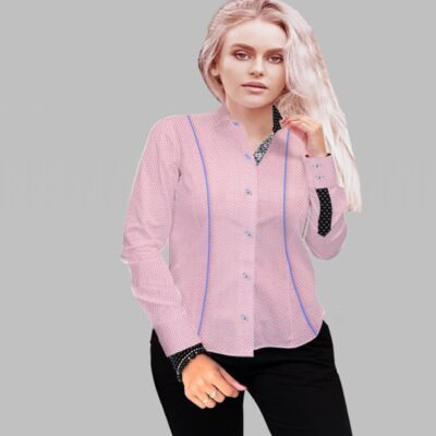 Baby Pink with Self white Polka Dot