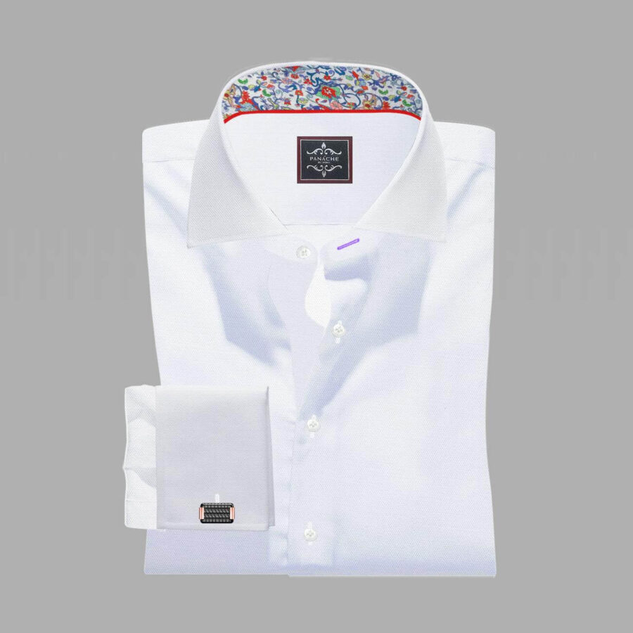 Luxury White Twill Shirt Wide Spread Cotton Shirt Cloth #Panache Bespoke 1
