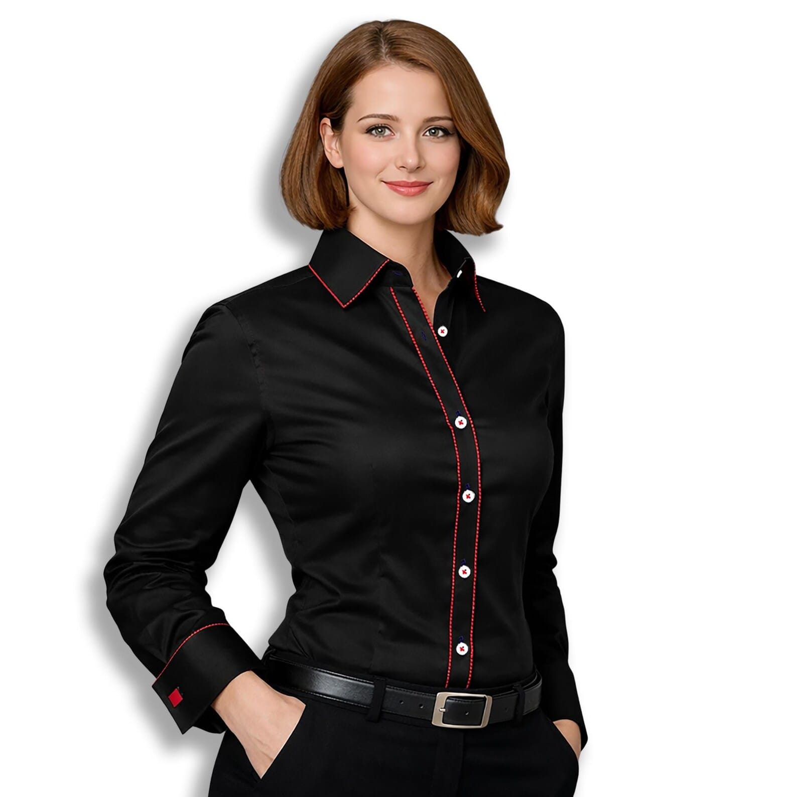 Black Button Up Shirt for Women