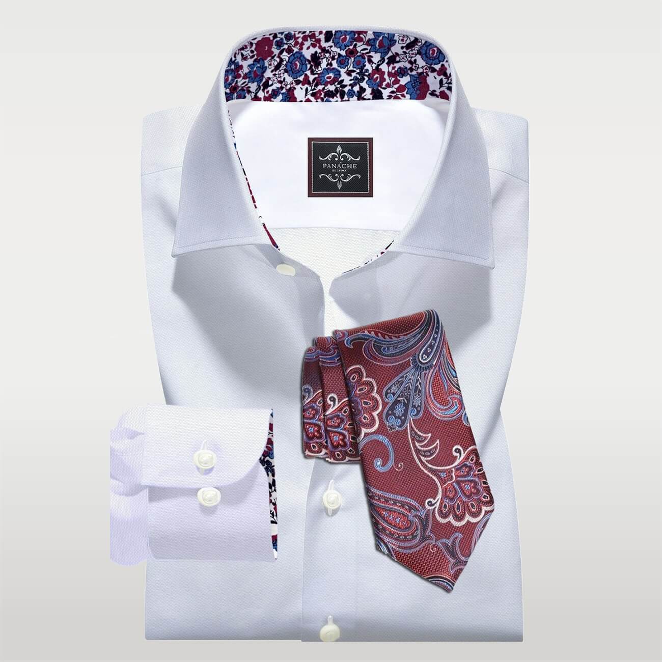 White Oxford Business Shirt | Panache Bespoke Custom Made Option 1