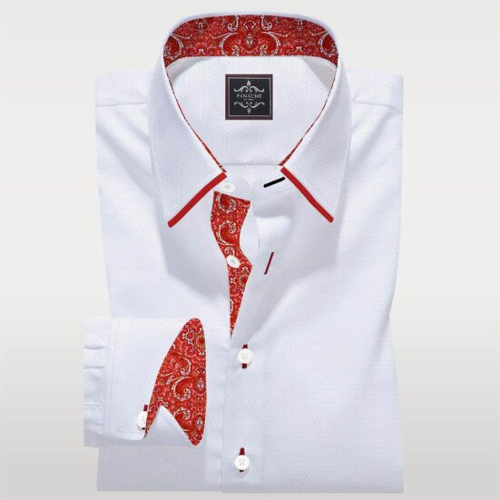 Luxury White Double Collar Shirt