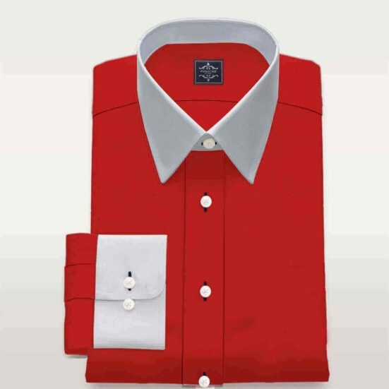 Luxury Red Custom Made Poplin Shirt