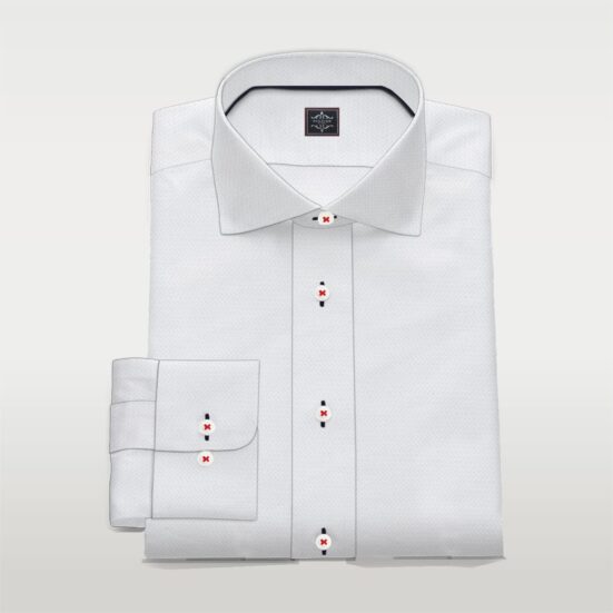 Custom Made Self White Shirt