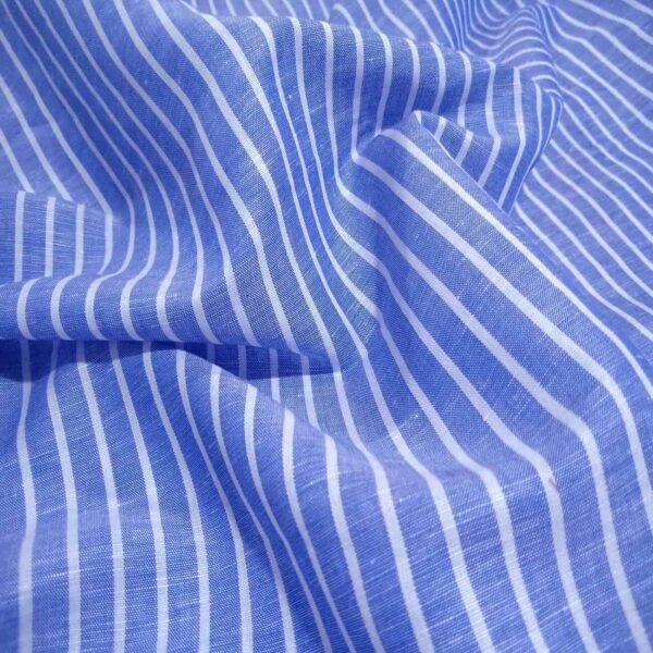 Blue and White Stripes Linen Shirt