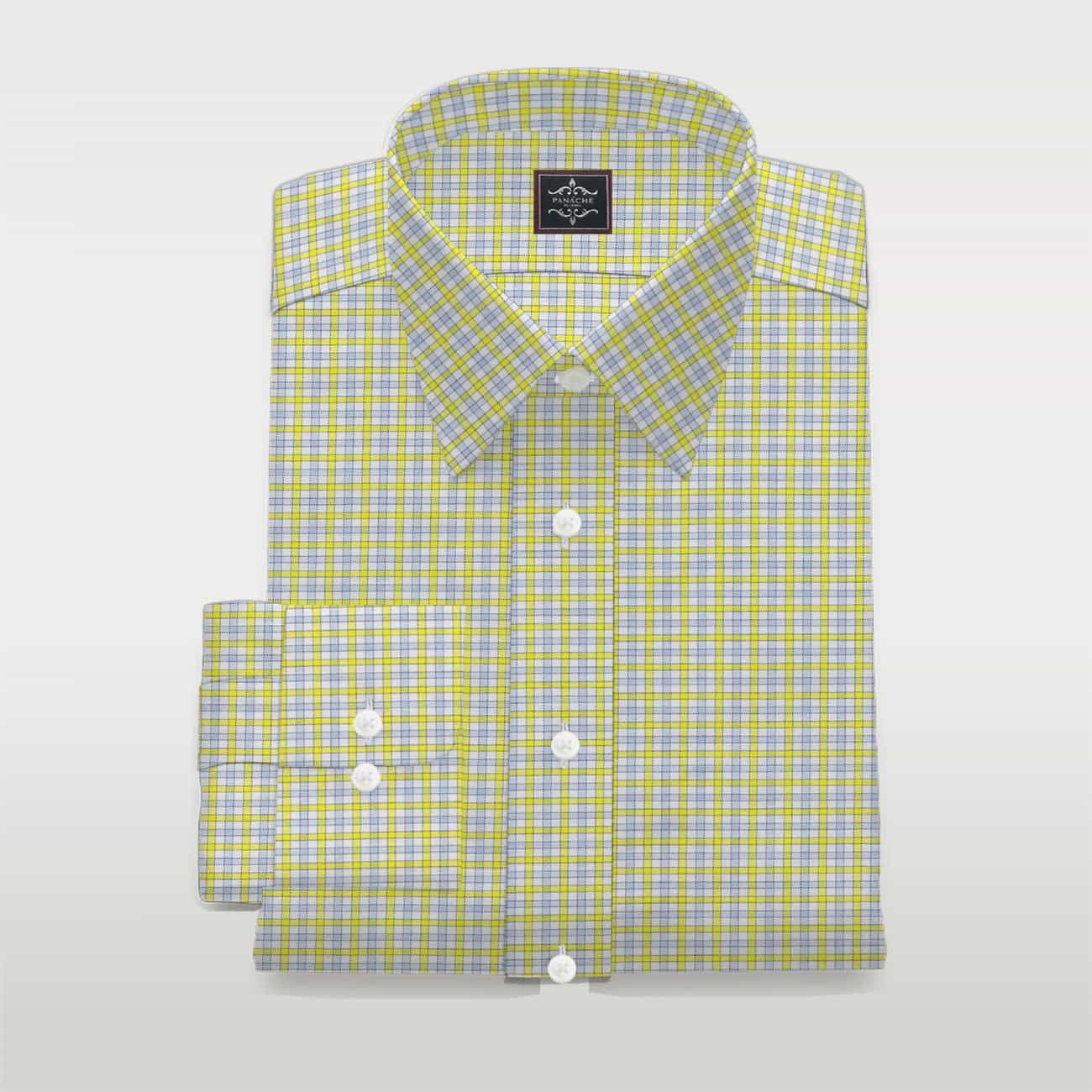 yellow checkered dress shirt