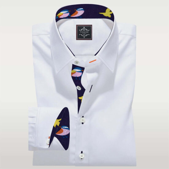 White Poplin Custom Made Shirt. Mens Custom Shirt