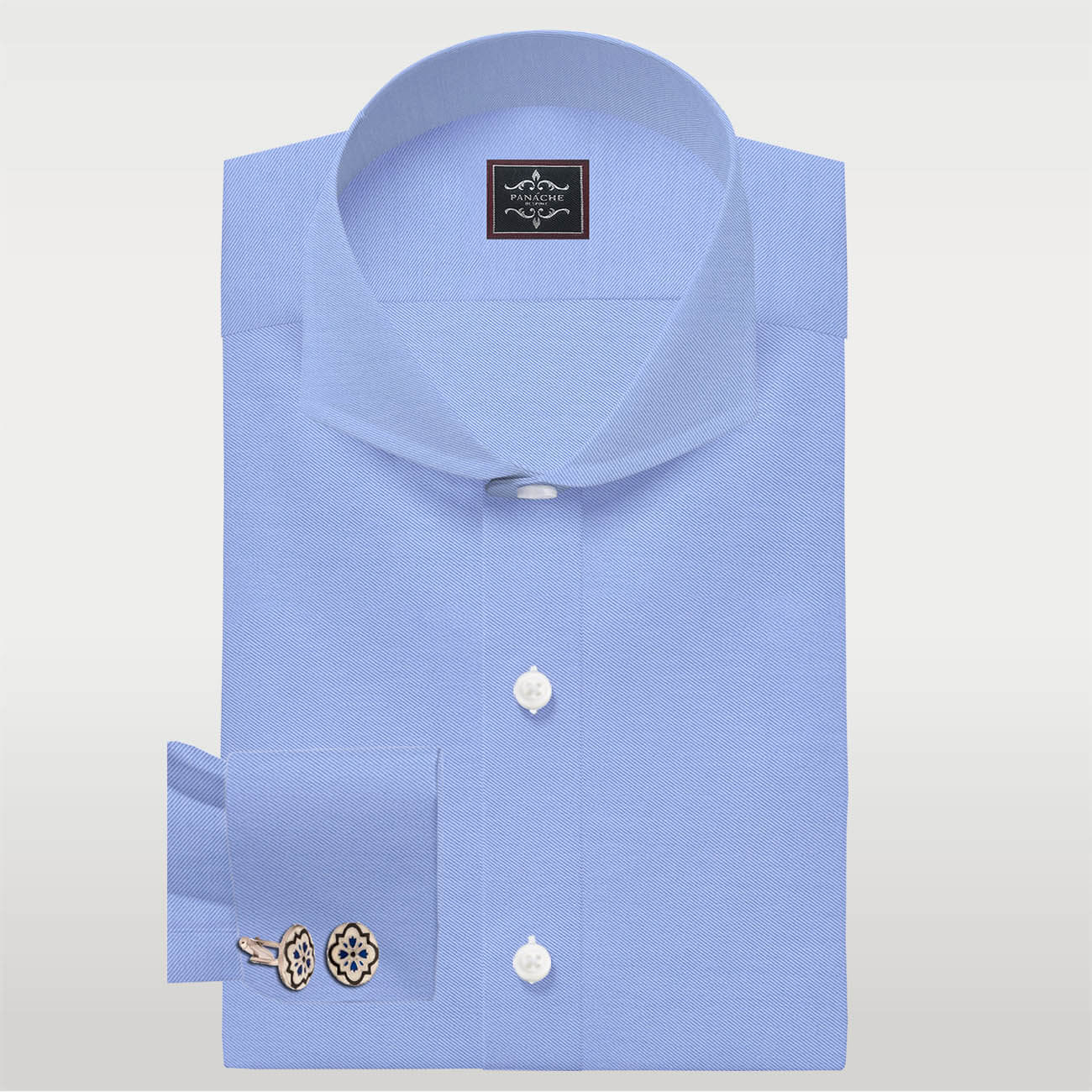 Light Blue Twill Dress Shirt Mens custom Dress shirts Luxury Dress