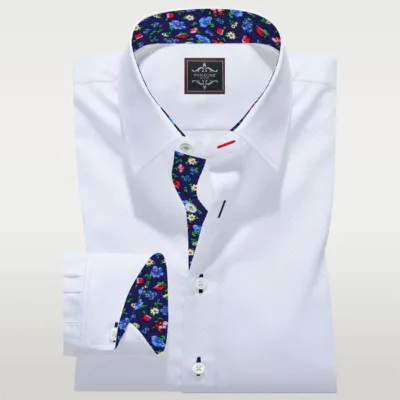 Mens Dress Shirts White Royal oxford Luxury shirt