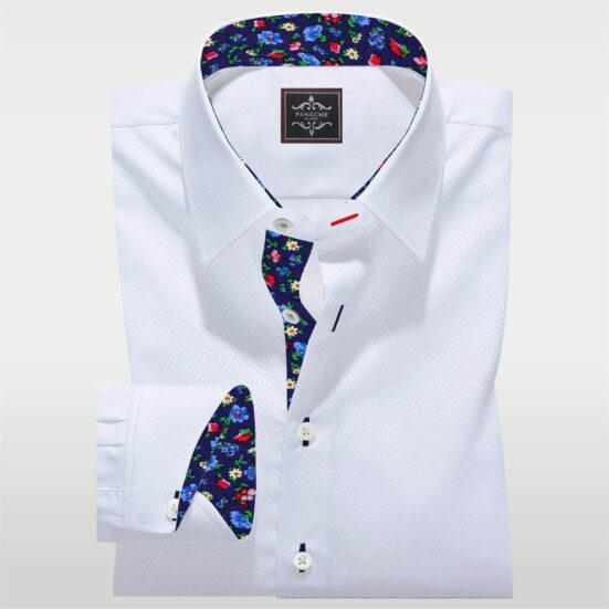 Mens Dress Shirts White Royal Oxford Luxury Shirt 1