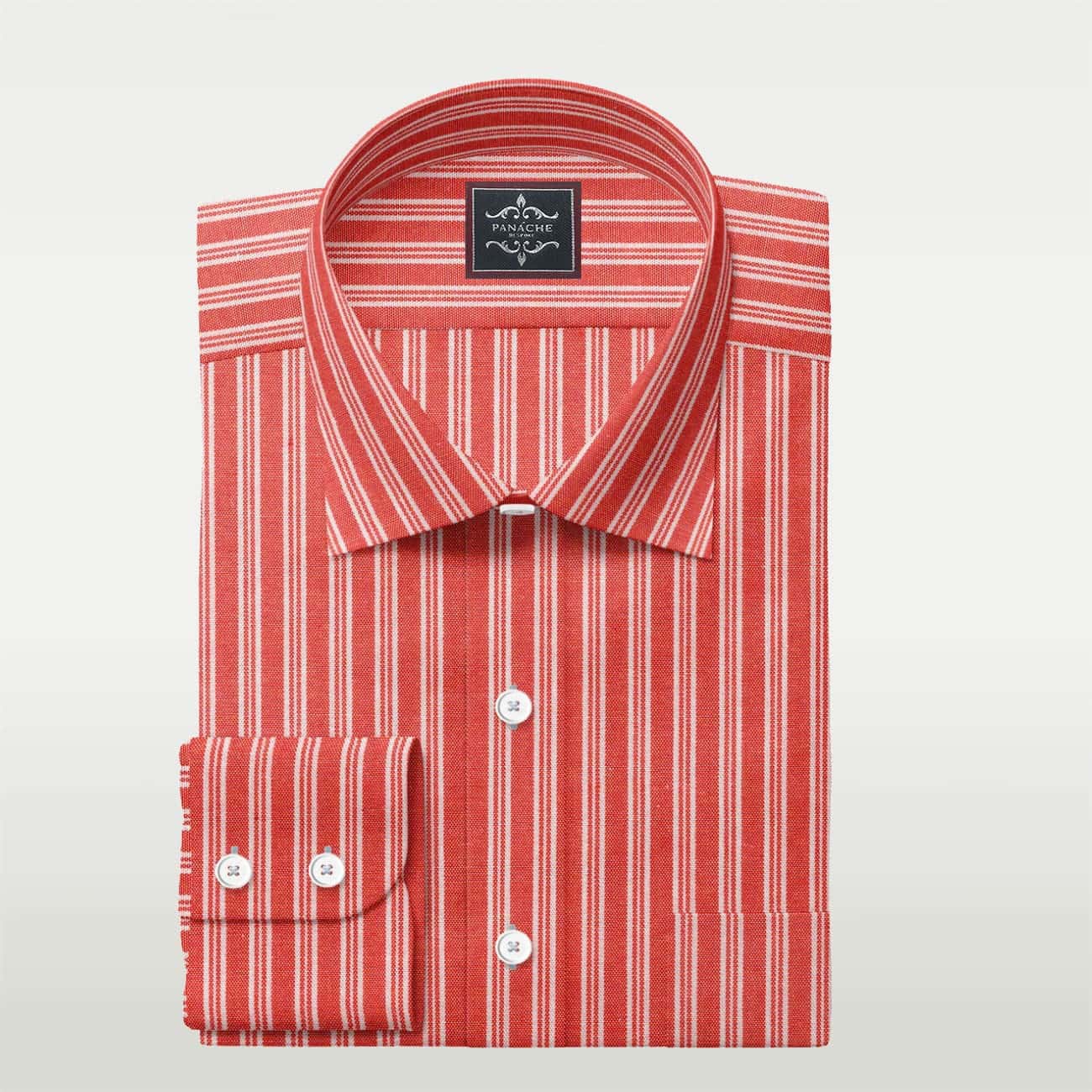 Orange and White Stripe Dress Shirt | Custom Made Shirts
