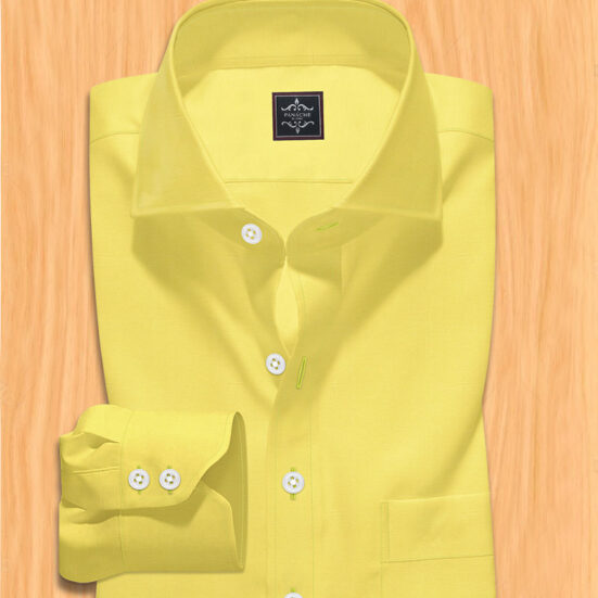 poplin yellow luxury dress shirt