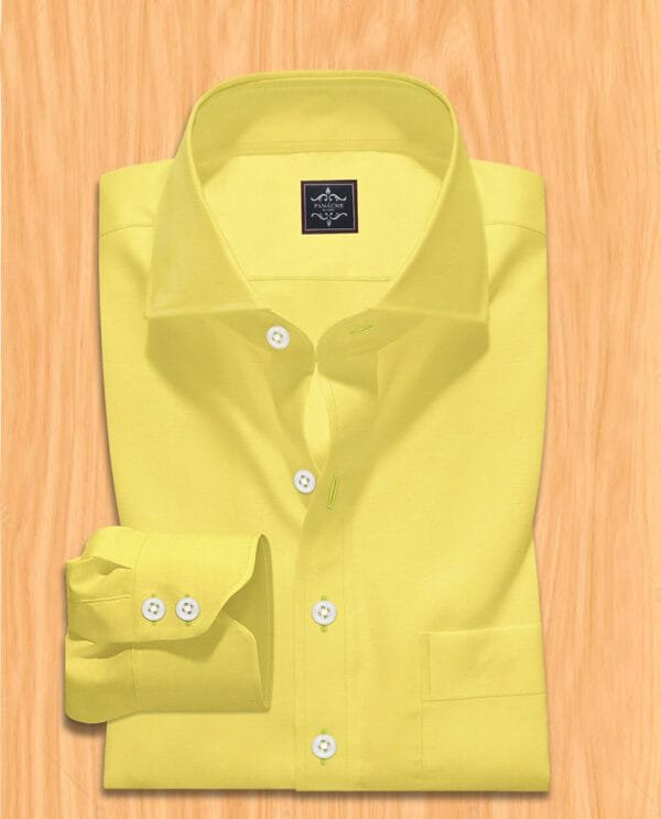 poplin yellow luxury dress shirt