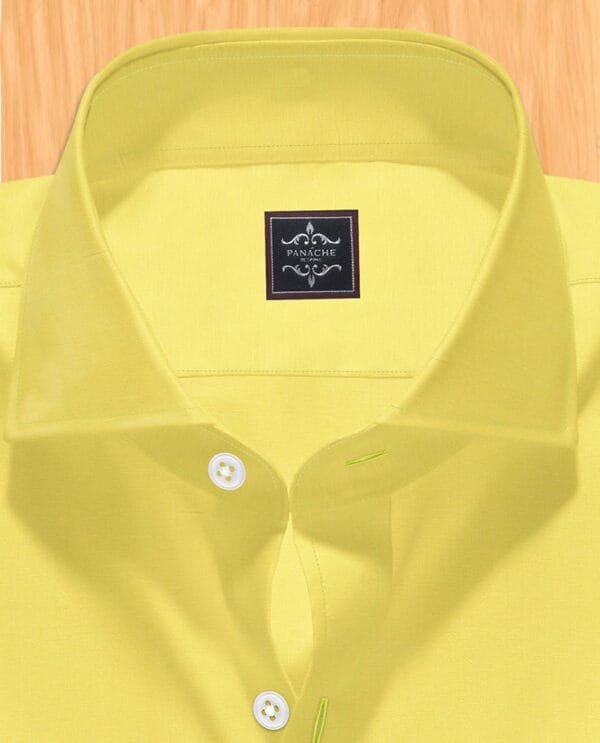 poplin yellow luxury dress shirt | Mens Shirts - Image 2