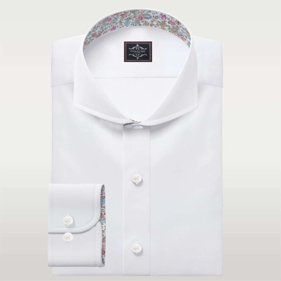 White cutaway collar store shirt