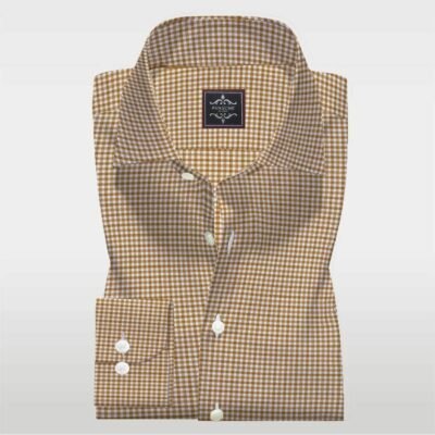 Brown Gingham mens shirt