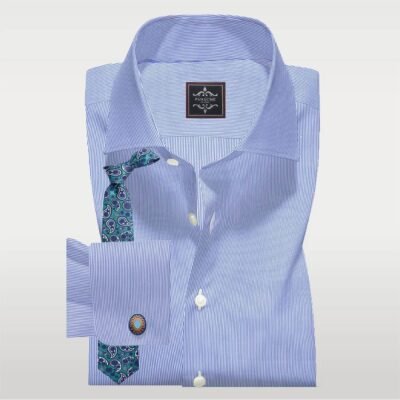 Pen Stripe Blue Shirt