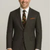 Mens Grey Suit Birdseye Vitale Barberis 100% Luxury Suit