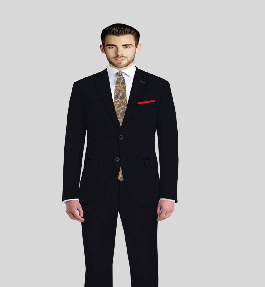 Black Luxury Mens Suit Vitale Barberis Premium Italian Wool | Men's ...