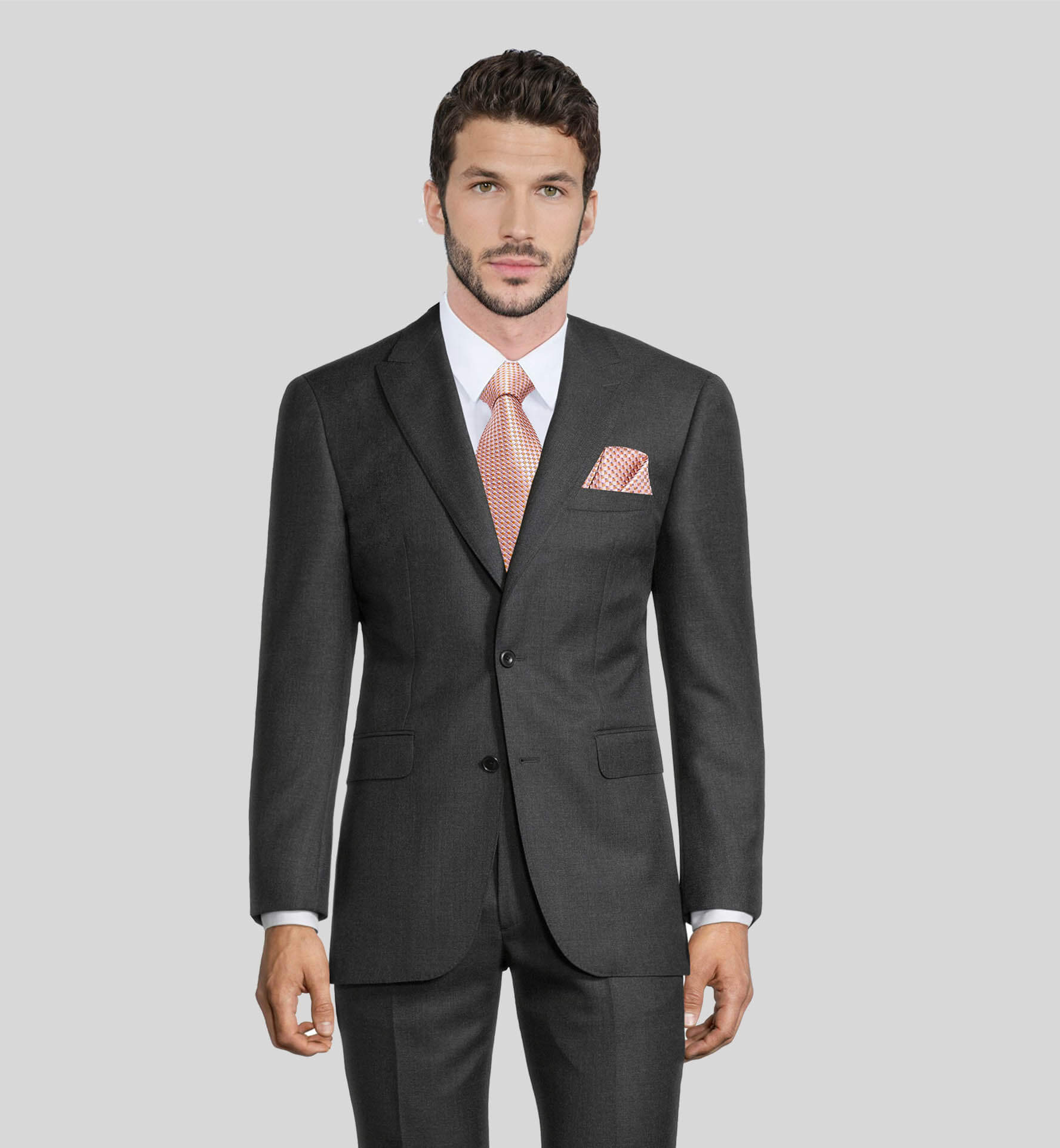 Luxurious Charcoal Grey Suit  Purchase Deluxe Men's Italian Wool Charcoal  Suits - Tomasso Black – Tomasso Black