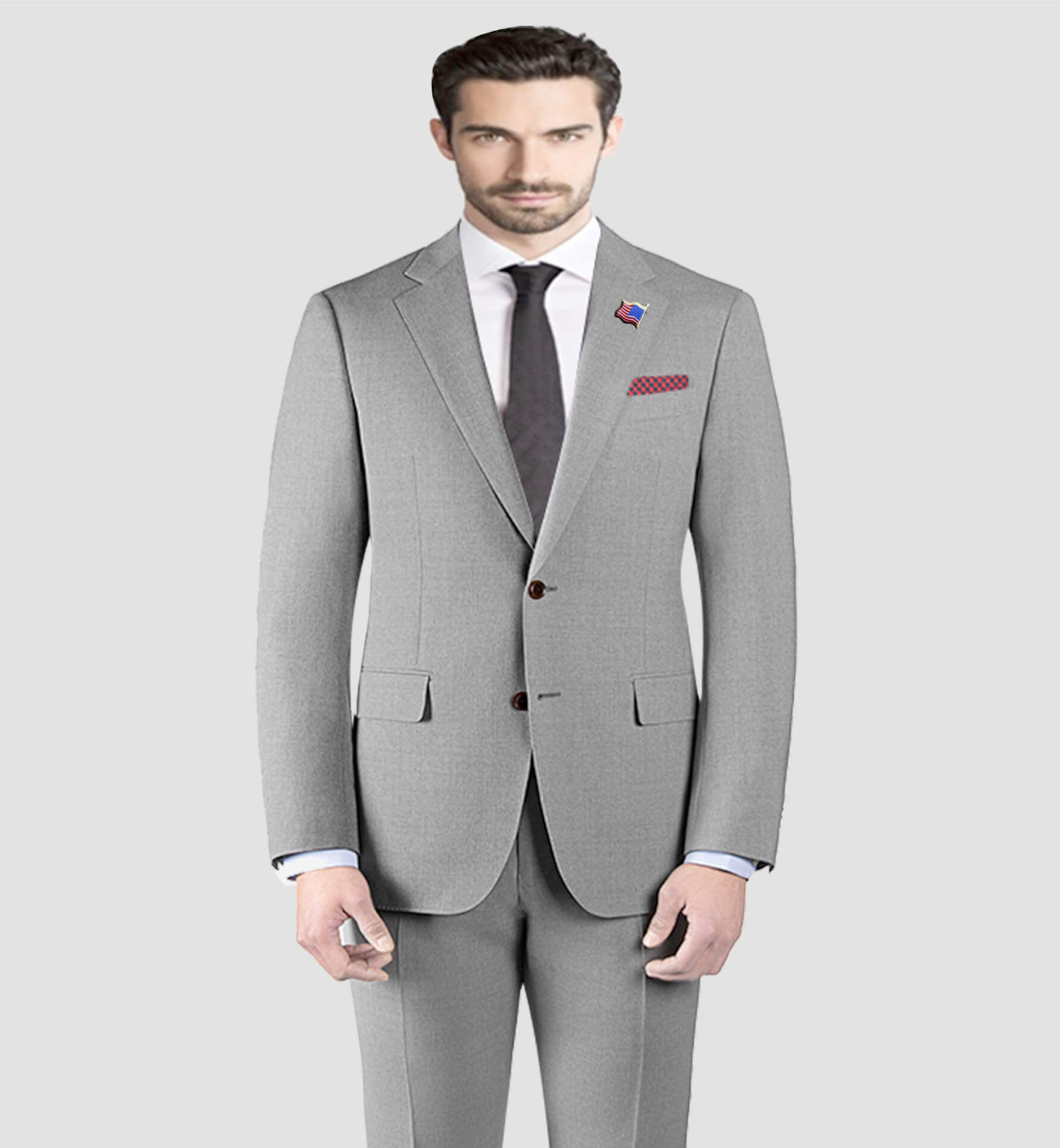 Light Grey Suit Micron Giorgio Vito Mens suit 100% Wool | Mens suit