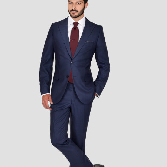 PREMIUM NAVY BIRDSEYE SUIT