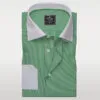 Green Stripes Dress shirts | Green Stripes with White Collar and cuff Mens Dress shirts