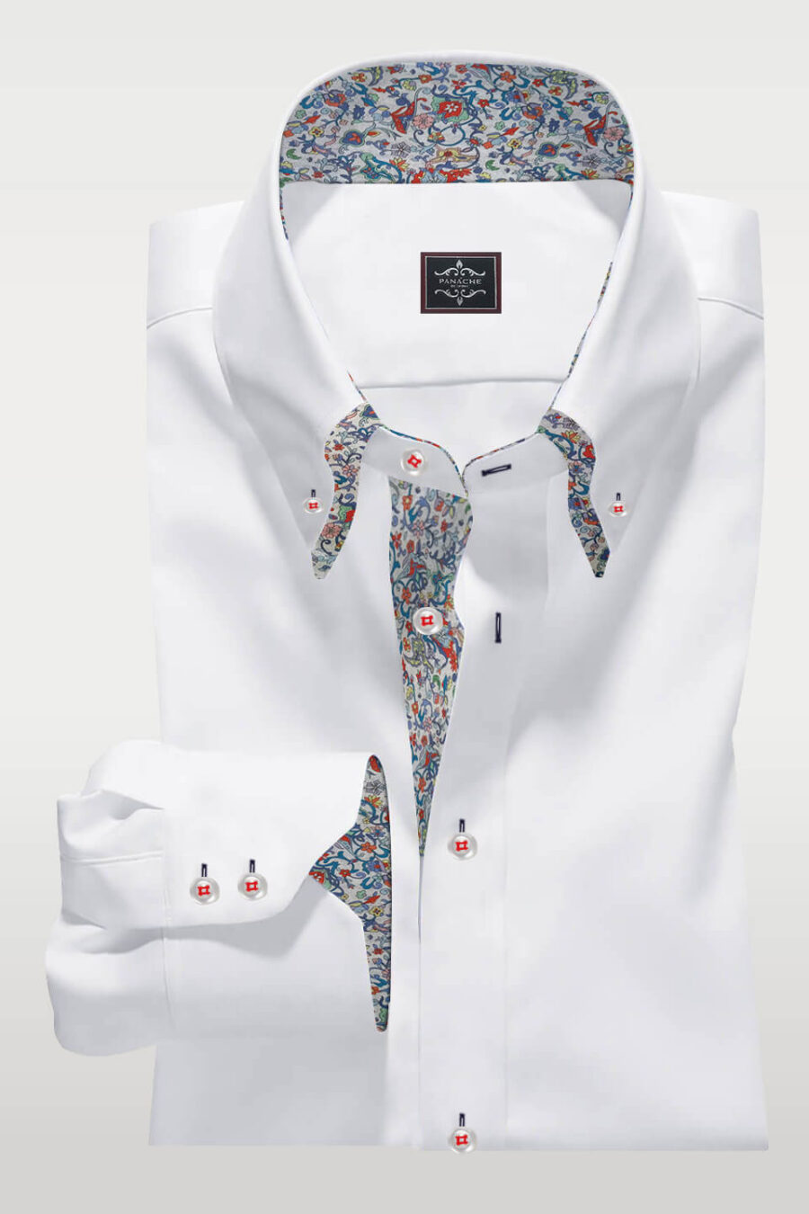 White Fine Twill Slim Fit Single Cuff Cutaway Collar Shirt