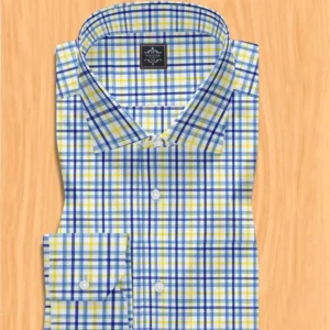 Yellow and blue check shirt