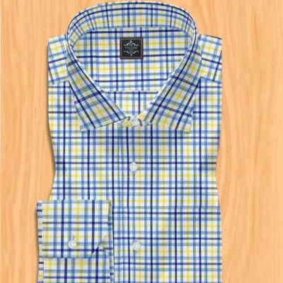 Yellow and blue check shirt