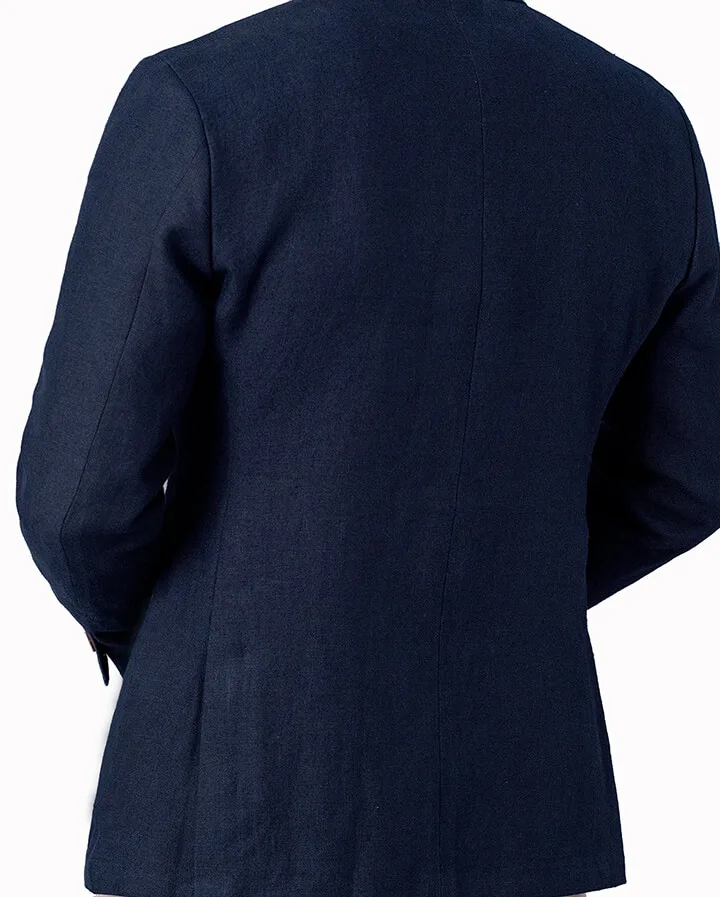 Linen Suit Mens – Navy | 100%  Luxury lightweight linen - Image 3