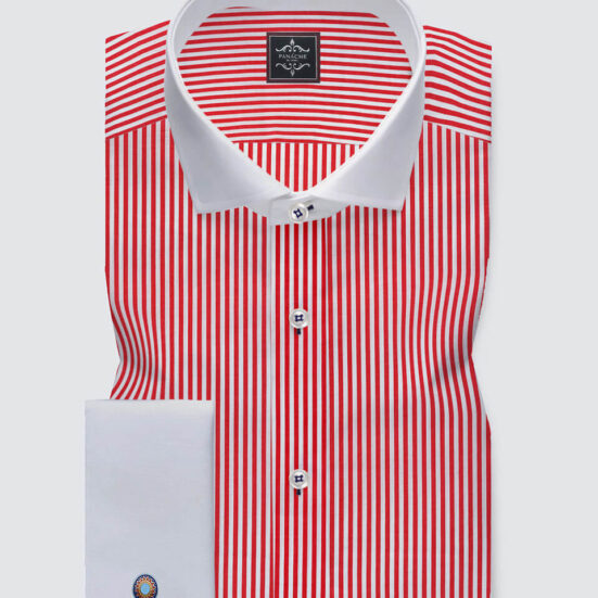 white and red striped shirt