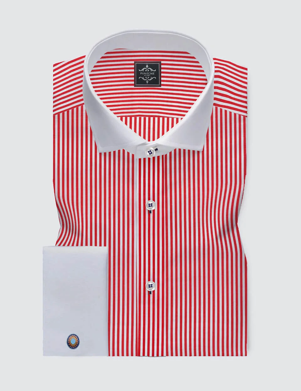 white and red striped shirt