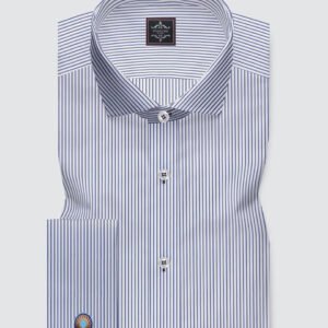 white and blue striped shirt