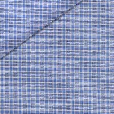 Blue self texture plaid